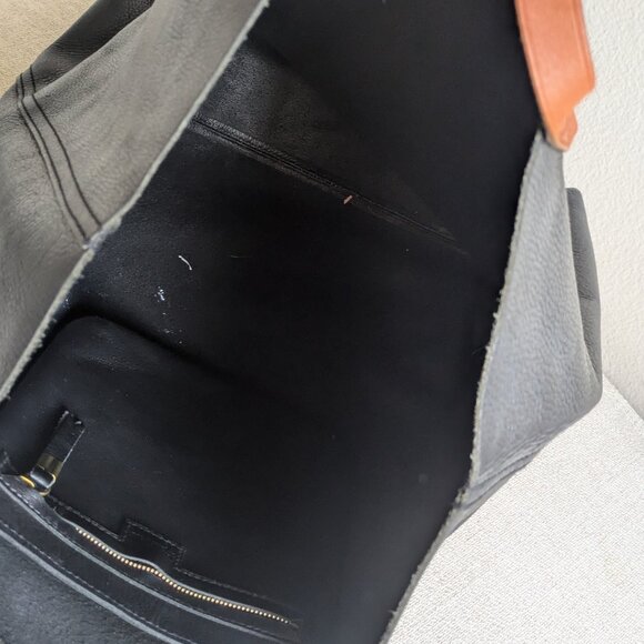 Madewell The Transport Black Leather Tote - Picture 7 of 9